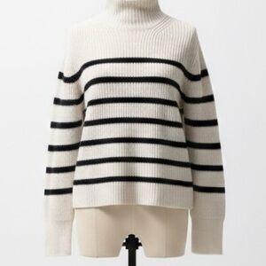 Hold 100% cashmere cream striped sweater